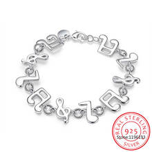 925 Sterling Silver Bracelet for Women Music Note Chain Bracelet & Bangle Wristband Wedding Bridal Jewelry Accessories Pulseira 2024 - buy cheap