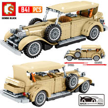 SEMBO City Pull Back Classic Car MOC Building Blocks Mechanical Vehicle Bricks Toys for Children Boys Gifts 2024 - buy cheap