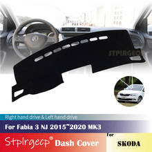 Para skoda fabia 3 nj 2015 2016 2017 2018 2019 2020 mk3 anti-deslizamento painel capa protetora almofada acessórios do carro pára-sol tapete 2024 - compre barato