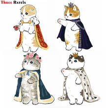 Three Ratels F267  Cool Kitty Cat Wears A Cape Car Sticker Anti Scratch Film Auto Accessories Vinyl School Gifts Decal 2024 - buy cheap