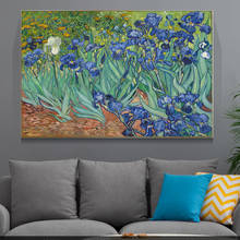 Pinturas a óleo de irises da van gogh, impressão em tela, posteres e impressões, imagens de flores, arte famosa van gogh 2024 - compre barato