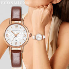 Reloj de lujo para mujer, pulsera de cuarzo de estilo Simple, con correa de cuero exquisita, informal, a la moda, nuevo 2024 - compra barato