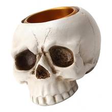 Antique Resin Human Skull Candle Tea Light Holder Candlestick for Bar Decor 2024 - buy cheap