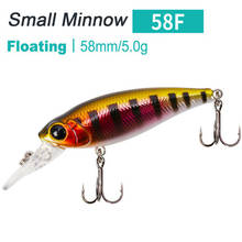 1Pcs Floating Small Minnow Fishing Lure Bait Artificial Wobbler Hard Bait 5g 58mm Diving Depth 1-1.5M Swimbait Fishing Tackle 2024 - buy cheap