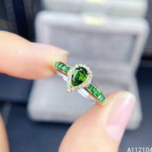 KJJEAXCMY fine jewelry 925 sterling silver inlaid natural diopside women trendy fresh water drop Chinese style gem ring support 2024 - buy cheap