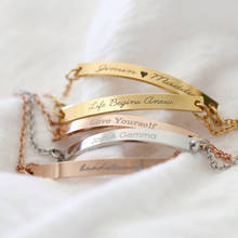 RWQIAN персонализированные гравировальный браслет из нержавеющей стали на заказ регулируемые браслеты DIY дизайн ювелирные изделия для женщин Подарки на день рождения 2024 - купить недорого