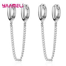 New Fashion Particular Double Earrings For Women Girls Party Wedding 925 Sterling Silver Trendy Jewelry Free Shipping 2024 - buy cheap