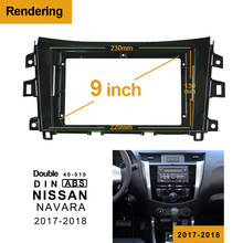 Marco de DVD para coche, adaptador de montaje de Audio de 2 din1din, Panel embellecedor de salpicadero, 9 pulgadas, reproductor de Radio, doble Din, para NISSAN NAVARA 2017-2018 2024 - compra barato