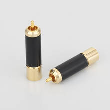 Audiocrast A011 hi end audio 24K Gold Plated RCA Plug 10mm Wire Hole RCA Male  Plug Audio Soldering Connectors 2024 - buy cheap