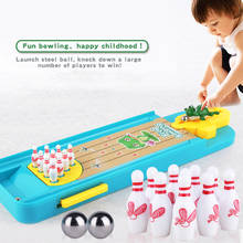 Mini jogo de boliche de mesa, brinquedo interativo para praticar esportes ao ar livre de diversão para pais e crianças, presente de aniversário 2024 - compre barato