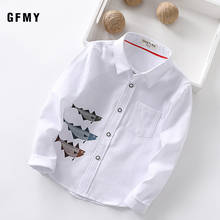 GFMY 2020 New Spring Autumn Oxford Textile Cotton Full Sleeve Blue boys white Shirt 3T-14T Kid Casual  School Clothes 801 2024 - buy cheap