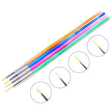 4Pcs/Set Gradient Colorful Nail Art Brush For Liner Painting Drawing Carving Pen Professional UV Gel Brushes Manicure Tools Kits 2024 - buy cheap