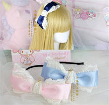 Japanese Girl KC Headband Sweet Lolita Lace Bow Hair clasp Headwear Cosplay hair hoop Hair Accessories B599 2024 - buy cheap