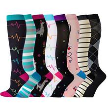 Compression Socks Women Men 20-30mmHg Men Sport Pressure Nylon Running Socks Travel Funny Pattern Long Compress Socks Animals 2024 - buy cheap