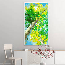 GATYZTORY-Cuadro de árbol de álamo de gran tamaño, pintura por números, Kits de arte de pared moderno, imagen pintada a mano para Artes del hogar 2024 - compra barato