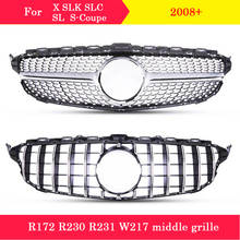 ABS Hood Bumper For Mercedes-Benz X SLK SLC SL S-Coupe R172 R230 R231 W217 C217 Diamond GT Front Grill Car Styling Middle Grille 2024 - buy cheap