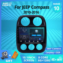 Radio con GPS para coche, reproductor Multimedia con Android 10,0, 2Din, estéreo, DSP, IGO, para JEEP Compass 2010-2016 2024 - compra barato
