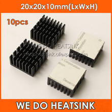 WE DO HEATSINK 10pcs 20x20x10mm Black Anodized and Slotted Aluminum Heatsink With Thermal Adhesive Double Sided Tape 2024 - buy cheap