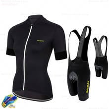 Conjunto de camisa e bermuda de ciclismo feminina, roupas casuais para ciclismo, uniforme de ciclismo e de estrada, 2021 2024 - compre barato