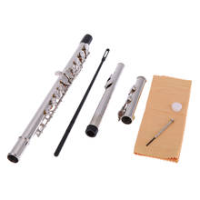 16 Holes C Key Flute Western Concert Silver Plated Cupronickel Woodwind Instrument with Cleaning Cloth Stick Gloves Screwdriver 2024 - buy cheap