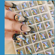 Diamantes de imitación brillantes para decoración de uñas, cristales en forma de corazón, 12 formas, 10 unidades 2024 - compra barato