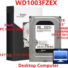 New Original HDD For WD Black 1TB 3.5" SATA 6 Gb/s 64MB 7.2K For Internal Hard Disk For Desktop Game Hard Drive For WD1003FZEX 2024 - buy cheap