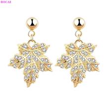 BOCAI Real S925 Sterling Silver Ear Studs 2021 New Popular Women's Fashion Inlay Zircon Thai Silver Elegant Charm Earrings 2024 - buy cheap