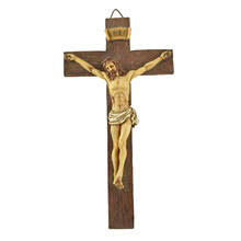 Crucifixo de resina jesus cristo cruz estátua estatueta presentes perfeitos para a capela do carro casa decoração coletiva 2024 - compre barato