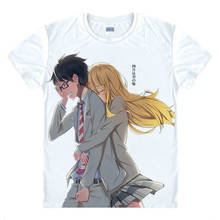 Your Lie In April Anime Printed T-shirt Miyazono Kaori Arima Kousei Cosplay Tshirts Fashion Tops Summer Casual Men Tees T Shirt 2024 - buy cheap