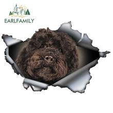 EARLFAMILY 13cm x 8.7cm Black Labradoodle Car Sticker Torn Metal Decal 3D Reflective Stickers Car Styling Vinyl Waterproof Decal 2024 - buy cheap