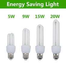 Энергосберегающая лампочка, лампа 5 Вт, 9 Вт, 11 Вт, 15 Вт, 20 Вт, E27, винтовая 2U-образная лампочка для дома, CFL, лампочка cfl для помещений 2024 - купить недорого