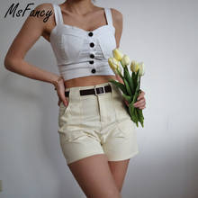 Msfancy Summer Cargo Shorts Women 2021 Harajuru High Waist A-line Short Pants With Belt Mujer Pantalones Cortos 2024 - buy cheap