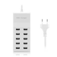 YASOKO 10 USB Charger Station Splitter 60W Mobile Phone Charger HUB Smart IC Charge Universal for iPhone Samsung Mp3 Tablet Etc 2024 - buy cheap