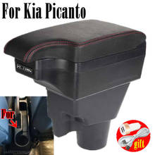 fo Kia Picanto armrest box universal car center console modification accessories double raised with USB 2024 - buy cheap
