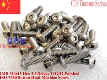 ISO 7380 Titanium screws M4x15 Button Head Hex 2.5 Driver Polished 10 pcs 2024 - buy cheap