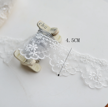 3 Meters/lot 4.5cm Width White 2021 Embroidered Lace Fabric DIY Clothes Fabric Accessories 2024 - buy cheap