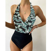 2022 Newest Women Slimming Swimsuits One Piece Deep V Swimsuits Printing Backless Swimwear Female Summer Bathing Suit 2024 - buy cheap
