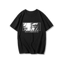 Camiseta feminina casual japonesa, camiseta harajuku dark anime