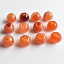 Wholesale 12pcs/lot fashion good quality natural red onyx round shape big hole 16mm stone beads For jewelry Bracelet making free 2024 - buy cheap