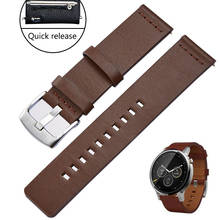 REMZEIM 18mm 20mm 22mm 24mm Leather Watch band Strap for Amazfit Huawei GT Galaxy Watch 42 46mm Gear S3 WatchBand Quick Release 2024 - buy cheap