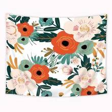 Colorful Floral Tapestry Wall Hanging for Living Room Flower Bedroom Decor Tropical Plant Leaves Print Wall Tapestry Picnic Mat 2024 - buy cheap