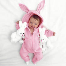 Winter Newborn Infant Baby Boys Girls Long Sleeved Cartoon Solid Colors Rabbit Ears Hoodie Romper Jumpsuit roupas de bebes#g4 2024 - buy cheap