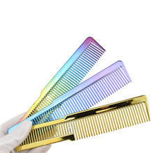 Pente de cabeleireiro anti-estático, ferramentas de cabeleireiro com galvanização, pente de arco-íris colorido 2024 - compre barato