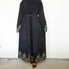 Women Muslim Bead Abaya Appliques Long Dress Arab Jilbab Ramadan Kaftan Islamic Open Kimono Cardigan Middle East Dubai Fashion 2024 - buy cheap