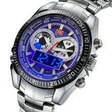 Relógio militar azul, à prova d'água, esportivo digtal, marca de luxo, tvg, aço inoxidável, masculino 2024 - compre barato
