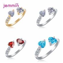 Newest Models Adjustable Open Finger Rings For Women Genuine 925 Sterling Silver Rings Jewelry Sparkling Crystal Jewelry Gift 2024 - buy cheap