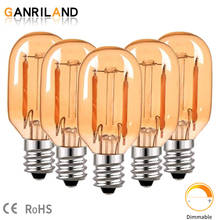 GANRILAND T22 Tubular Lamp Amber Glass Edison LED Filament Night Bulb 1W 2200K E12 E14 Base Decorative Pendant Lighting Dimmable 2024 - buy cheap