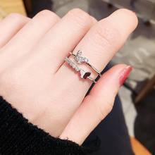 Korean Fashion Ladies Forefinger Ring Rose Gold Silver Color Crystal Butterfly Open Charm Rings For Women Jewelry 2024 - buy cheap