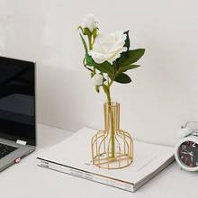 Металлический держатель для растений, обтекаемая железная ваза в стиле ретро для цветов, современный однотонный домашний декор, комнатное украшение для стола 2024 - купить недорого