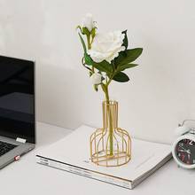 Vaso de ferro com linhas para flores, vaso de ferro estilo retrô armação de metal suporte para plantas decoração moderna de casa vaso de ferro decoração de mesa sala 2024 - compre barato